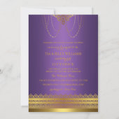 Lila und goldene Kronendusche - Einladung (Rückseite)