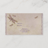 Lila und goldene Libellen Dragonfly Drachenfliege Empfehlungskarte (Rückseite)