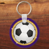 Lila und goldene Mädchen, Gastgeschenke für Fußbal Schlüsselanhänger (Rückseite)