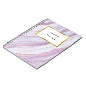 Lila und goldene Marmor | Dein Name Notizblock (Linke Seite)