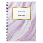 Lila und goldene Marmor | Dein Name Notizblock (Vorderseite)