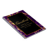 Lila und goldene Marmor und Schwarz - Gästebuch Notizblock (Rechte Seite)