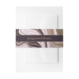 Lila und goldene Marmorhochzeit Einladungsbanderole