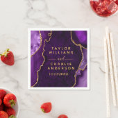 Lila und goldene Marmorhochzeit Serviette (Beispiel)