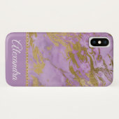 Lila und goldene Marmorroute Mendrisiotto Case-Mate iPhone Hülle (Rückseite (Horizontal))