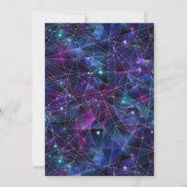 Lila und goldene Midnight Crystal Galaxy Wedding Einladung (Rückseite)