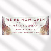 Lila und goldene, moderne Kunst Flüssige Aquarellf Banner