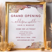 Lila und goldene, moderne Kunst Flüssige Aquarellf Flyer