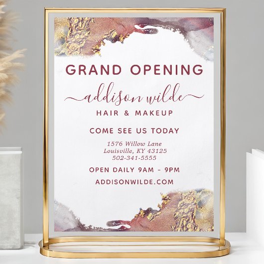 Lila und goldene, moderne Kunst Flüssige Aquarellf Flyer