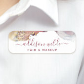 Lila und goldene, moderne Kunst Flüssige Aquarellf Namensschild