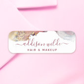 Lila und goldene, moderne Kunst Flüssige Aquarellf Namensschild