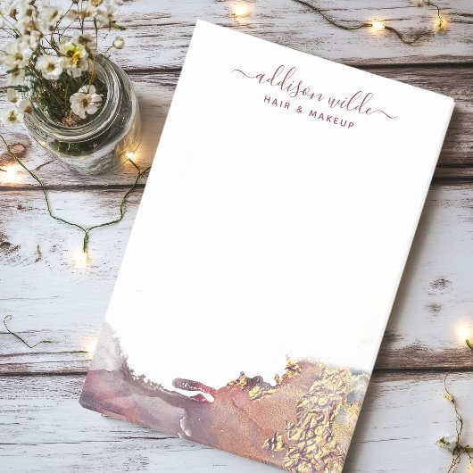 Lila und goldene, moderne Kunst Flüssige Aquarellf Post-it Klebezettel