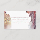 Lila und goldene, moderne Kunst Flüssige Aquarellf Terminkarte (Rückseite)