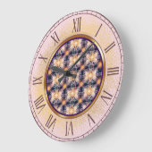 Lila und goldene Muster der Lichtmauer-Uhr Große Wanduhr (Winkel)