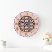 Lila und goldene Muster der Lichtmauer-Uhr Große Wanduhr (Zuhause)