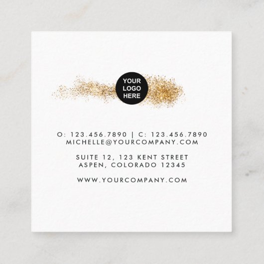 Lila und goldene Pinselstriche - Visitenkarte (Rückseite)