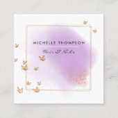 Lila und goldene Pinselstriche - Visitenkarte (Vorderseite)