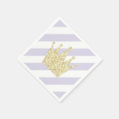 Lila und goldene Prinzessin Crown Napkins Serviette (Ecke)