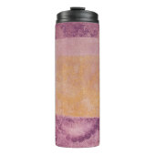 Lila und goldene Quadrate Thermosbecher (Vorderseite)