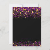 Lila und goldene Quinceanera Einladung (Rückseite)