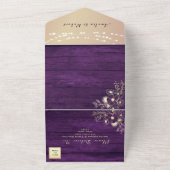 Lila und goldene Saitenlichter All In One Einladung (Außenbereich)