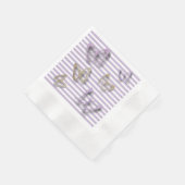 Lila und goldene Schmetterlinge Cocktail Napkins Serviette (Ecke)