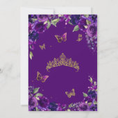 Lila und goldene Schmetterlingserie Einladung (Rückseite)