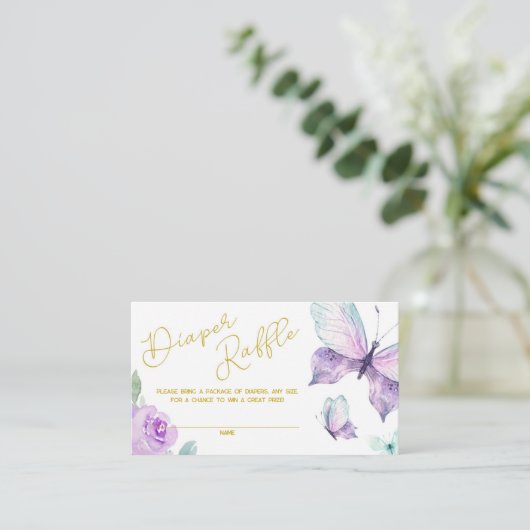 Lila und goldene Schmetterlingsflöte Begleitkarte (Stehend Vorderseite)