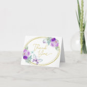 Lila und goldene Schmetterlingswaage oder Geburtst Dankeskarte (Vorderseite)