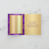 Lila und goldene Schneeflocken Dankeschön Karte (Innenseite)