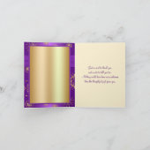 Lila und goldene Schneeflocken Dankeschön Karte (Innenseite)