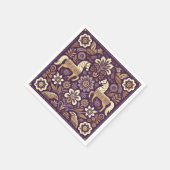 Lila und goldene Skandinavien Kunst-Entdeckungsrei Serviette (Ecke)