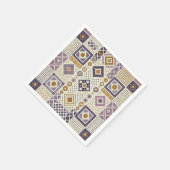 Lila und goldene skandinavische Geometrie Serviette (Ecke)