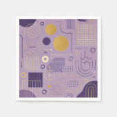Lila und goldene skandinavische Muster Serviette (Vorderseite)