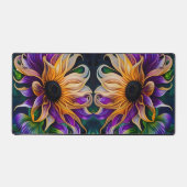 Lila und goldene Sonnenblumen Schreibtischunterlage (Vorderseite)