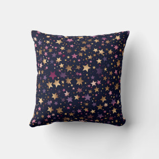 Lila und goldene Stars auf dem Mittelnächtenkissen Kissen