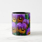 Lila und goldene Stiefmütterchen Zweifarbige Tasse (Mittel)