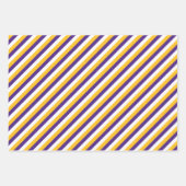 Lila und goldene Streifen Geschenkpapier Set (Vorderseite 3)