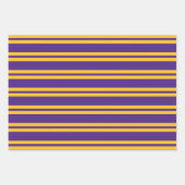 Lila und goldene Streifen Geschenkpapier Set (Vorderseite 2)