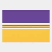 Lila und goldene Streifen Geschenkpapier Set (Vorderseite)