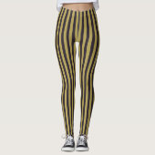 Lila und goldene Streifen Leggings (Vorderseite)