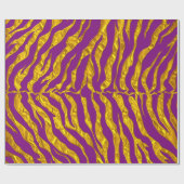 Lila und goldene Tiger-Streifen Geschenkpapier (Flach)