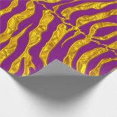 Lila und goldene Tiger-Streifen Geschenkpapier (Ecke)