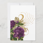 Lila und goldene Vintage Bläsermonographie Einladung (Rückseite)