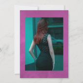 Lila und goldene Vintage Blumenfeier Einladung (Rückseite)