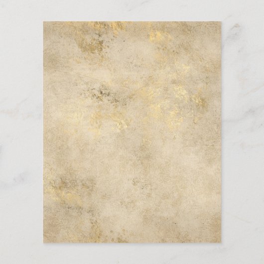 Lila und goldene Vintage Blumenhochzeit Flyer (Hinten)