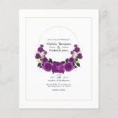 Lila und goldene Vintage Blumenhochzeit Flyer (Vorne)