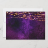 Lila und goldene Weihnachtsbaumwolle Süß 16 Einladung (Rückseite)