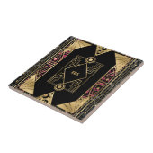 Lila und goldene Winkelzüge Art Déco Fliese (Seite)