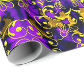 Lila und goldener Art-Déco-Stil Geschenkpapier (Rolleneckpunkt)